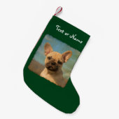 Petite Chaussette De Noël Chiot mignon de bouledogue français - Père Noël (Devant (Accrochage))