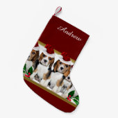 Petite Chaussette De Noël Chiots de beagle de Noël (Devant (Accrochage))