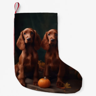 Petite Chaussette De Noël Chiots Setter Rouge Irlandais Délice D'Automne Cit