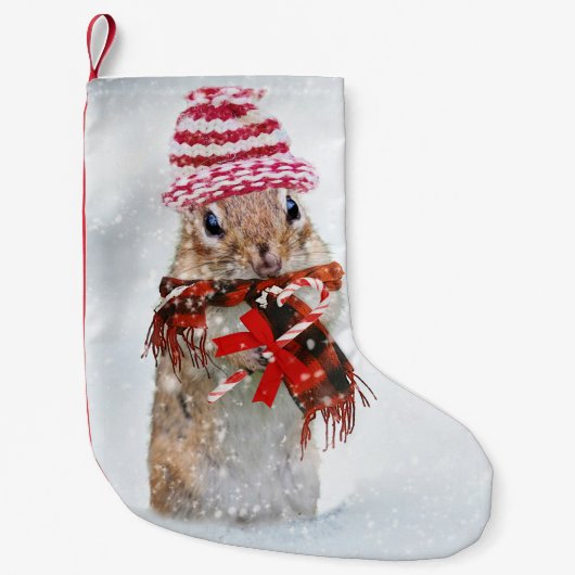 Petite Chaussette De Noël Chipmunk de Noël (Devant)