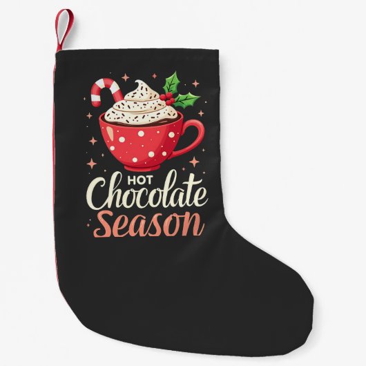 Petite Chaussette De Noël Chocolat chaud saison Amateurs de Noël (Devant)