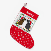 Petite Chaussette De Noël Chocolat Labrador et Black Labrador Santas (Devant (Accrochage))