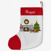 Petite Chaussette De Noël Chocolat & Tan Dachshund cheveux longs X mas (Dos)