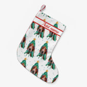 Petite Chaussette De Noël Chou Basset Hound Chien Motif Noël (Devant (Accrochage))