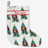 Petite Chaussette De Noël Chou Basset Hound Chien Motif Noël (Devant)