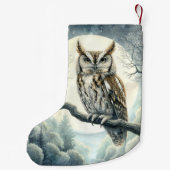 Petite Chaussette De Noël Chouette de crayon d'aquarelle (Dos)