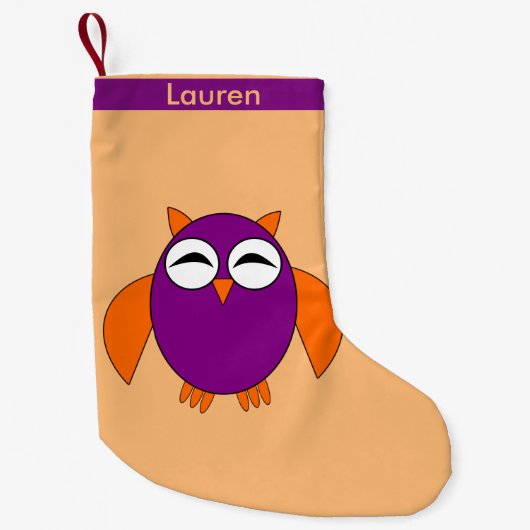 Petite Chaussette De Noël Chouette d'Halloween Noël Stocker (Devant)