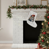 Petite Chaussette De Noël Chouette d'hiver enchantée, personnalisée