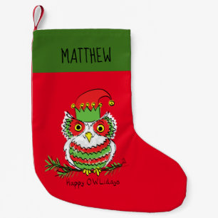 Petite Chaussette De Noël Chouette Noël Mignonne Vacances amusantes