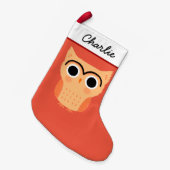 Petite Chaussette De Noël Chouette unibrow | Vacances chouette drôle (Devant (Accrochage))