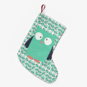 Petite Chaussette De Noël Chouettes lunaires turquoises (Devant (Accrochage))