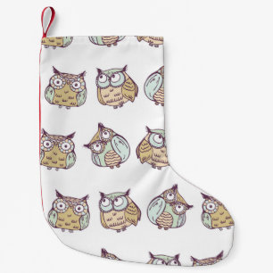Petite Chaussette De Noël Chouettes mignonnes : motif vintage sans soudure.