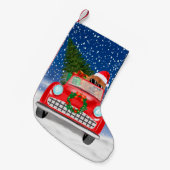 Petite Chaussette De Noël Chow Chow Chien Conduisant Voiture En Neige (Devant (Accrochage))