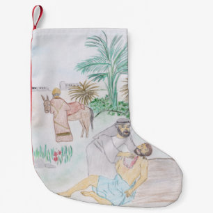 Petite Chaussette De Noël Christian Artwork Le bon samaritain