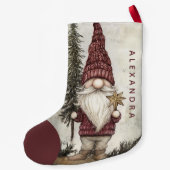 Petite Chaussette De Noël Christmas Gnome for the Holidays Custom Name (Dos)