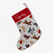 Petite Chaussette De Noël Christmas Labradoodle Grey (Dos (Accrochage))