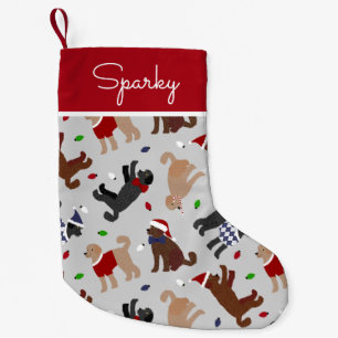 Petite Chaussette De Noël Christmas Labradoodle Grey