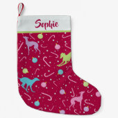 Petite Chaussette De Noël Christmas pattern Italian greyhound dog silhouette (Devant)