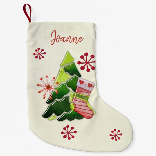 Petite Chaussette De Noël Christmas Tree and Stocking Whimsey (Devant)