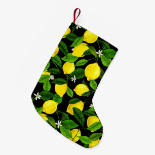 Petite Chaussette De Noël Citron Aquarelle 2