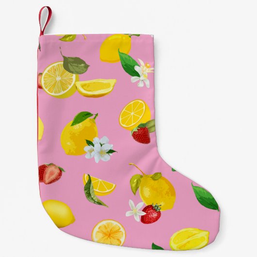 Petite Chaussette De Noël Citron et fraise 1 (Devant)