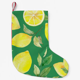 Petite Chaussette De Noël citron, motif d'aquarelle, arrière - plan, fruit,