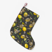 Petite Chaussette De Noël citrons d'aquarelle 34 (Devant (Accrochage))