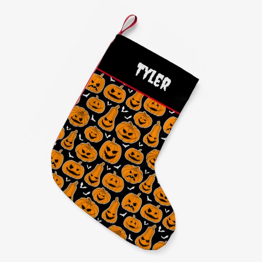 Petite Chaussette De Noël Citrouilles Déplaisants d'Halloween (Devant (Accrochage))