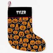 Petite Chaussette De Noël Citrouilles Déplaisants d'Halloween (Devant)