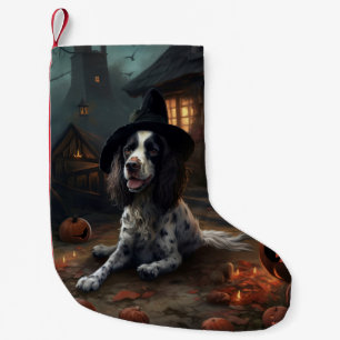 Petite Chaussette De Noël Citrouilles Épagneul Springer Anglais Halloween Ef