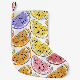 Petite Chaussette De Noël Citrus citron vintage Texture d'été