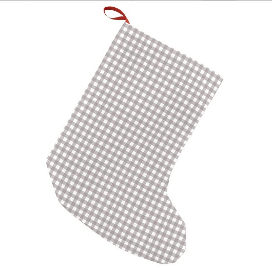 Petite Chaussette De Noël Classic Beige Brown Plaid Stocking de Noël