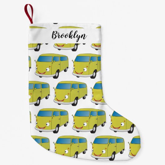 Petite Chaussette De Noël Classic lime green van cartoon (Devant)