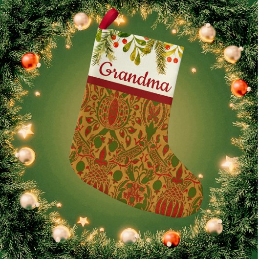 Petite Chaussette De Noël Classique William Morris Noël personnalisé