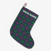 Petite Chaussette De Noël Classy tartan plaid pattern personalized (Devant (Accrochage))