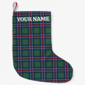 Petite Chaussette De Noël Classy tartan plaid pattern personalized (Devant)