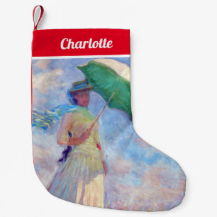 Petite Chaussette De Noël Claude Monet - Femme à l'ombrelle tournée vers la 