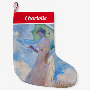Petite Chaussette De Noël Claude Monet - Femme à l'ombrelle tournée vers la 