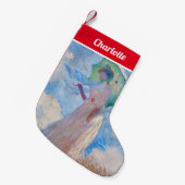 Petite Chaussette De Noël Claude Monet - Femme avec Parasol face à gauche (Devant (Accrochage))