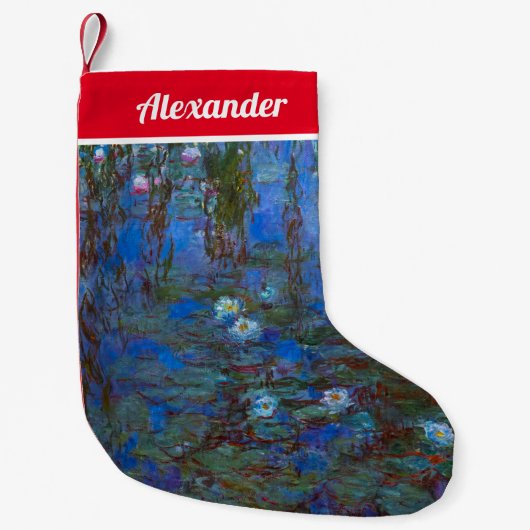 Petite Chaussette De Noël Claude Monet - Lys d'Eau Bleue (Devant)