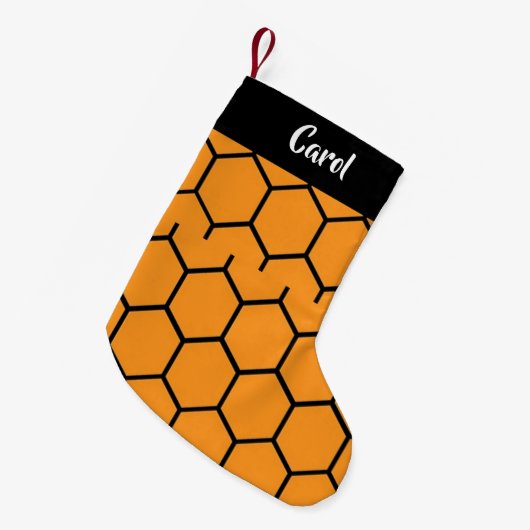 Petite Chaussette De Noël Clôture noire orange (Devant (Accrochage))