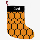 Petite Chaussette De Noël Clôture noire orange (Devant)