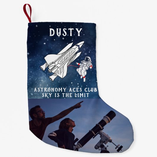 Petite Chaussette De Noël Club d'astronomie spatiale (Devant)