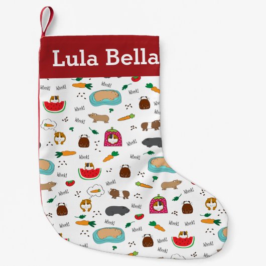 Petite Chaussette De Noël Cobayes personnalisés mignons (Devant)