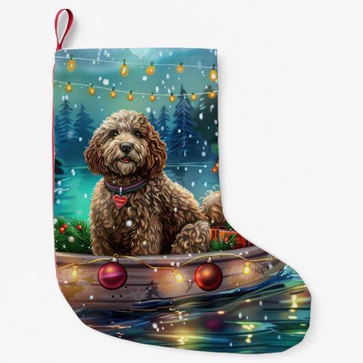 Petite Chaussette De Noël Cockapoo Christmas Festive Voyage (Devant)