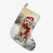 Petite Chaussette De Noël Cockapoo Dog in Snow Christmas (Devant (Accrochage))