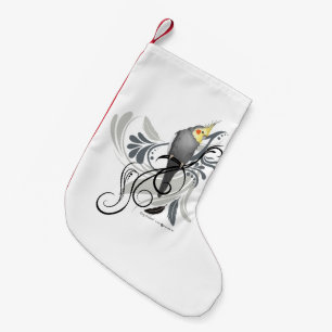 Petite Chaussette De Noël Cockatiel gris