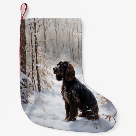 Petite Chaussette De Noël Cocker Spaniel Laisser Neige Noël (Devant)
