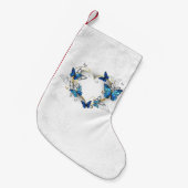 Petite Chaussette De Noël Coeur bijoux avec papillons Morpho (Devant (Accrochage))