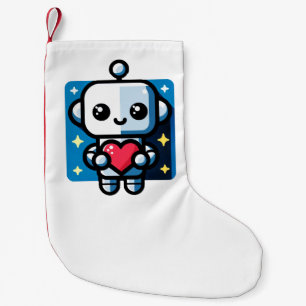 Petite Chaussette De Noël Coeur de tenue de robot mignon - Amour adorable et